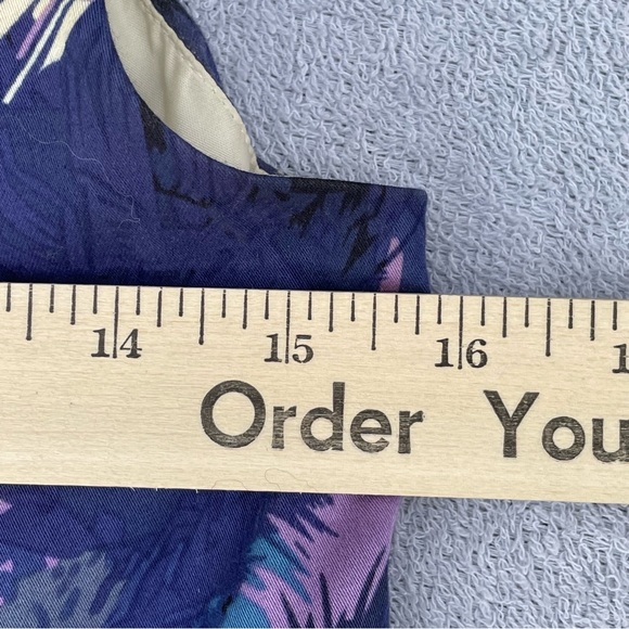 Maggy London Retro Empire Midi Dress Women’s Size 8 Blue Purple with Pockets - Picture 12 of 14